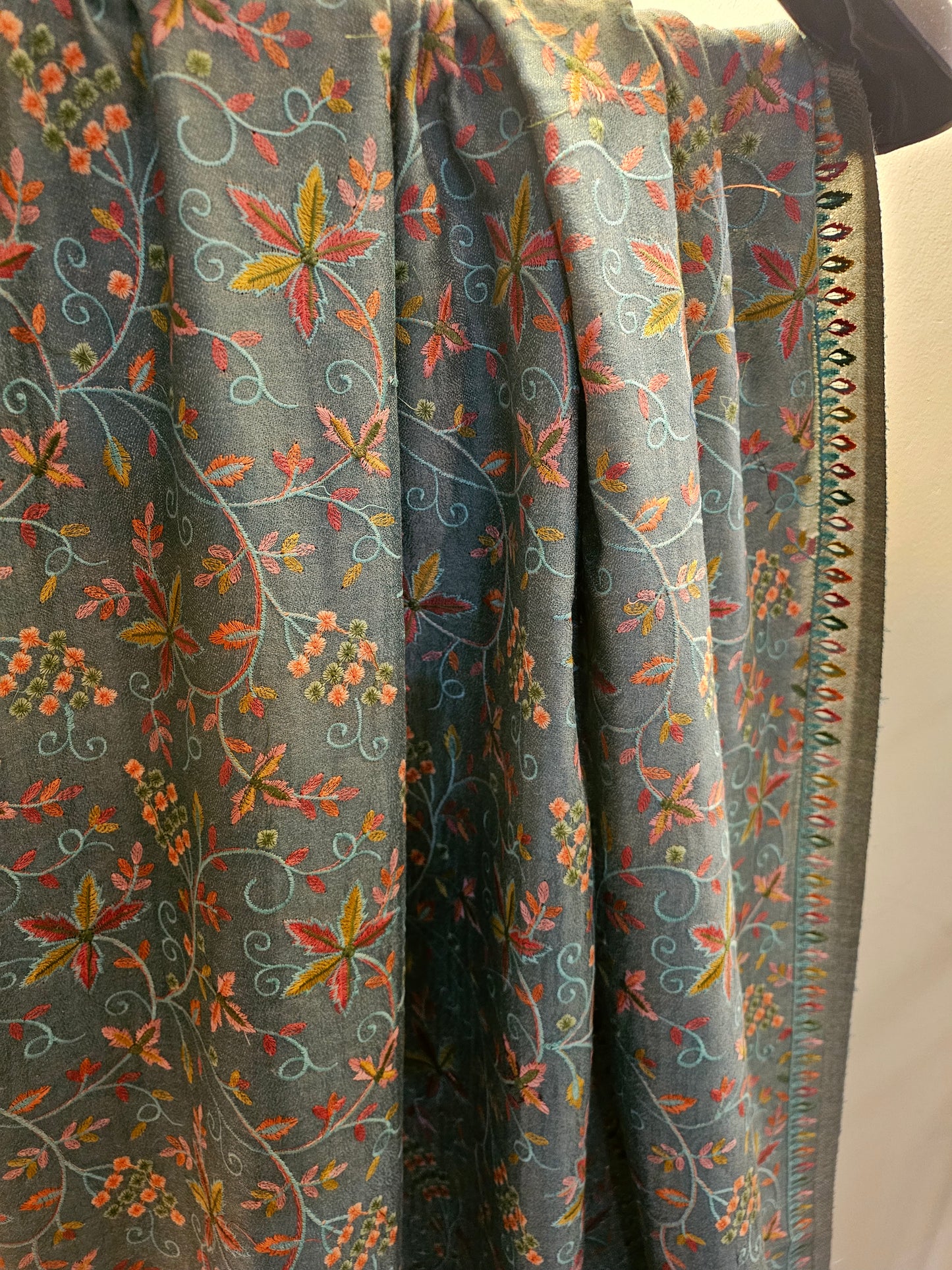 Papermachi embroidered reversible toosh shawl