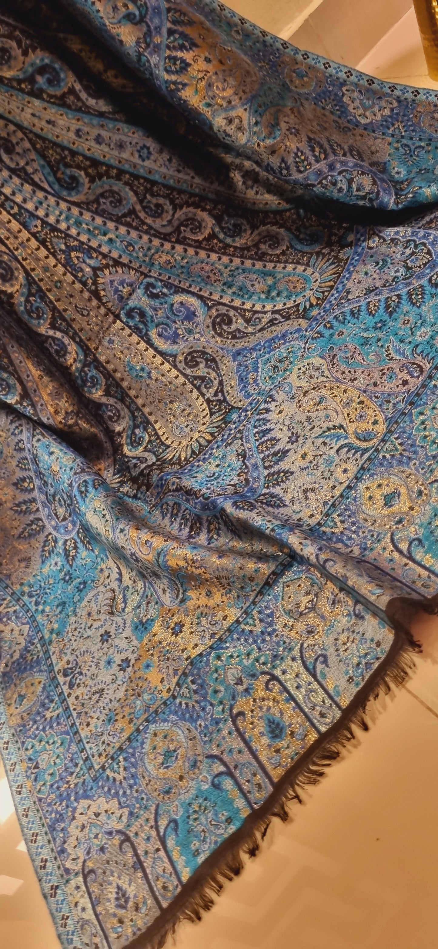Reversible moonlight gandhara kaani shawl
