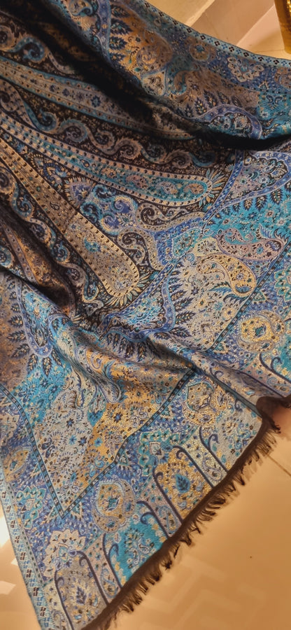 Reversible moonlight gandhara kaani shawl