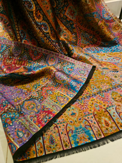 Reversible moonlight gandhara kaani shawl