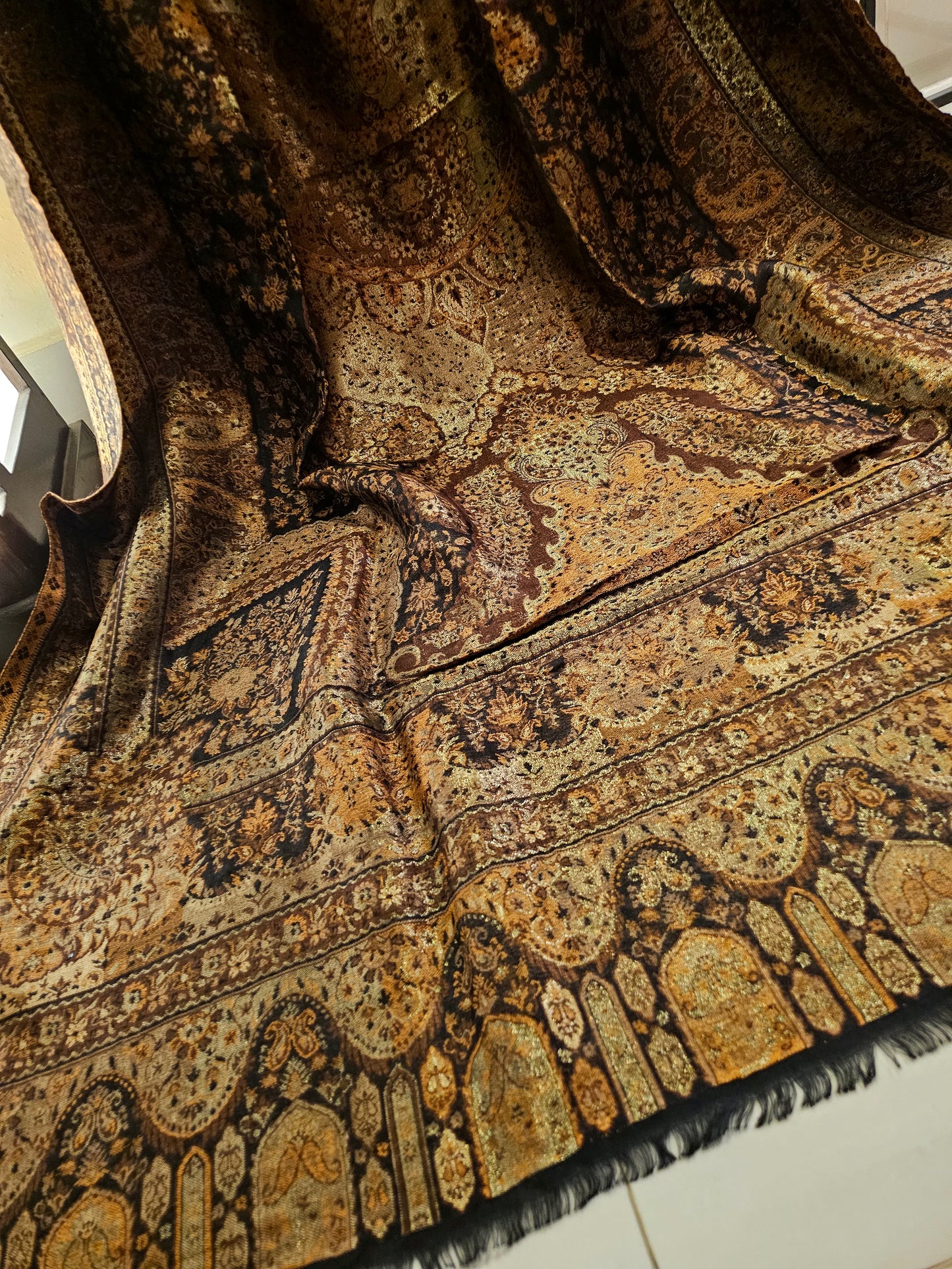 Reversible moonlight gandhara kaani shawl