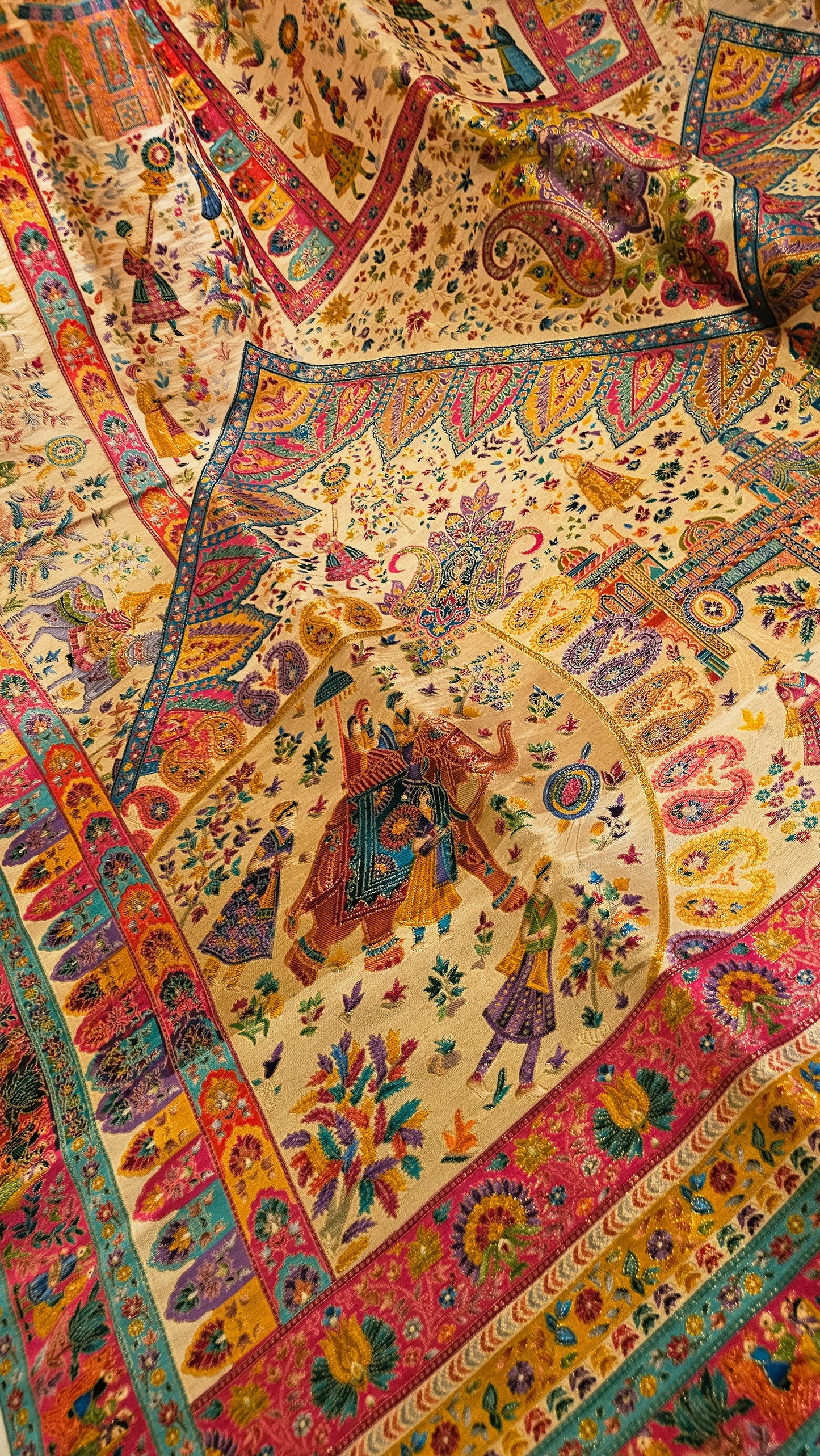 Meenakari darbari shawl: silk