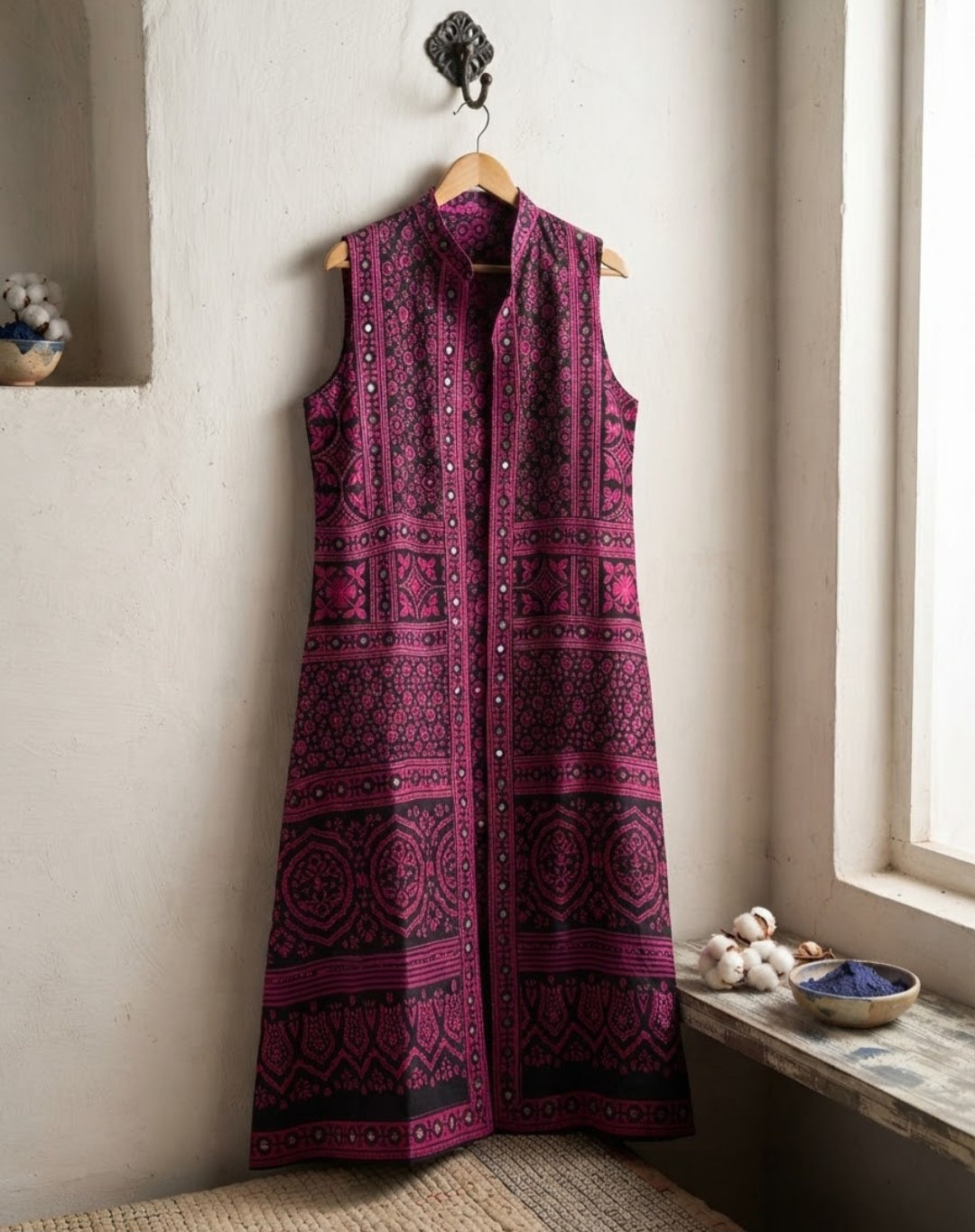 Ajrak jacket: cotton