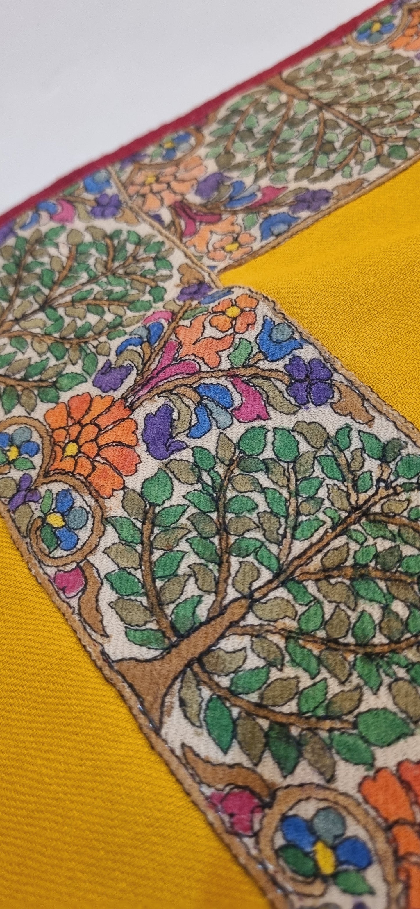 Kalamkar border Pashmina