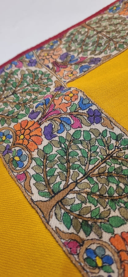 Kalamkar border Pashmina