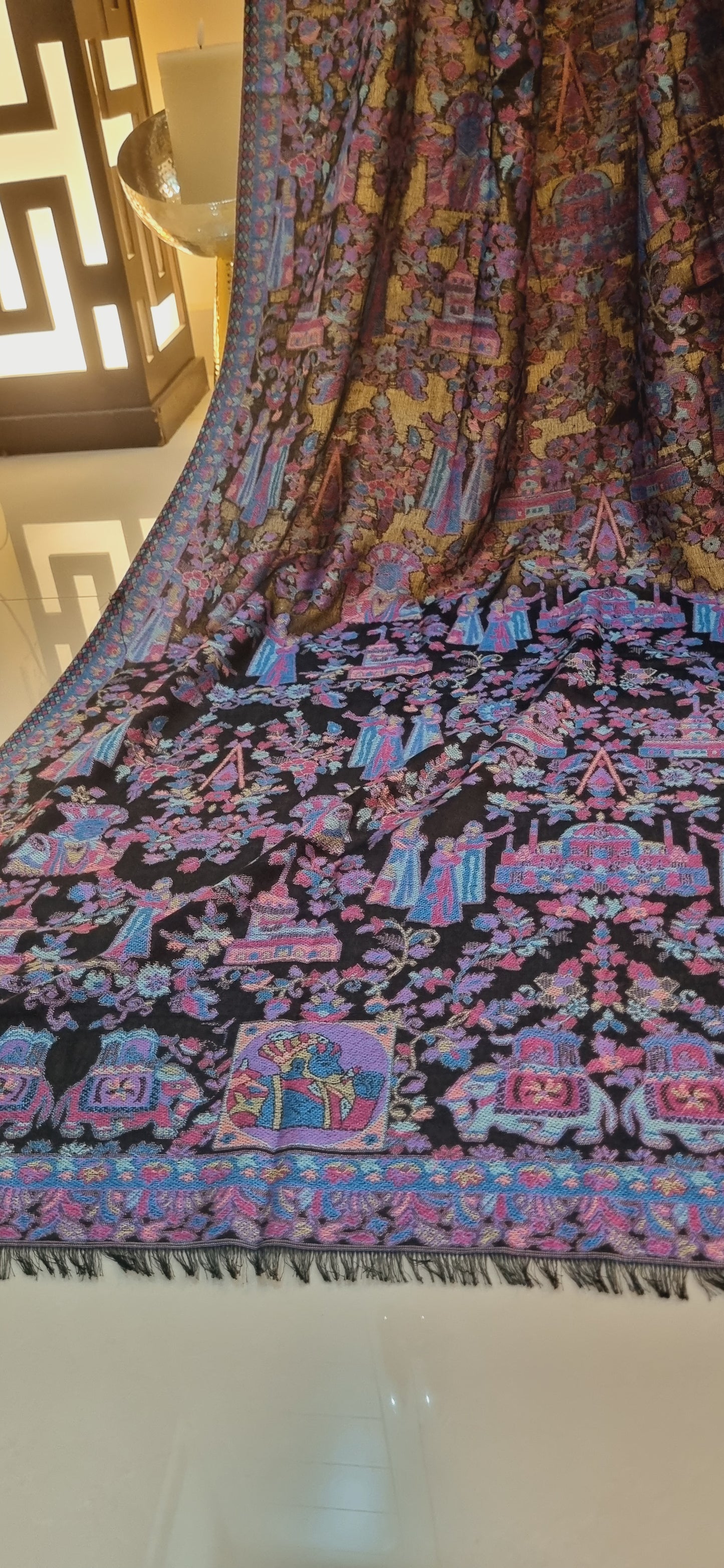 Woolen pashmina kaani shawl
