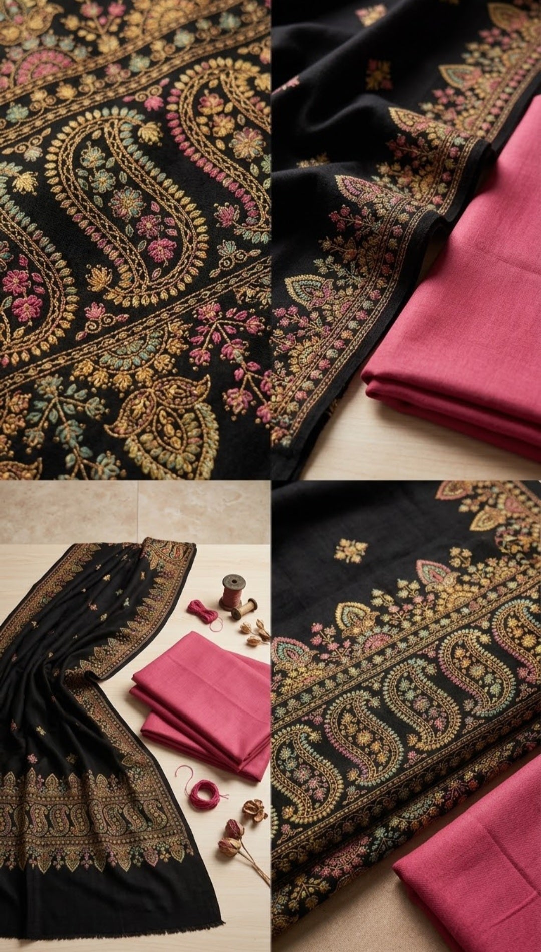 Embroidered suit: Pashmina