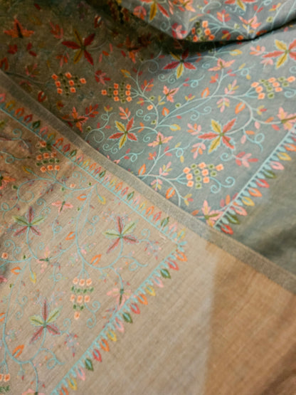 Papermachi embroidered reversible toosh shawl