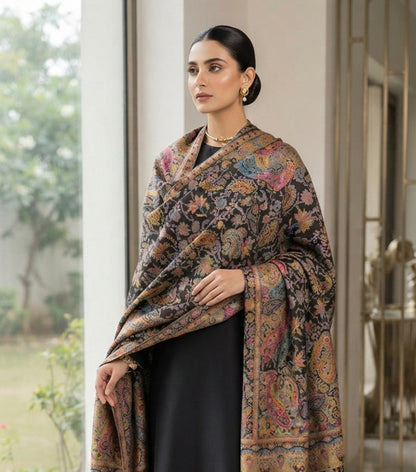 Moonlight reversible gandhara kaani: Pashmina