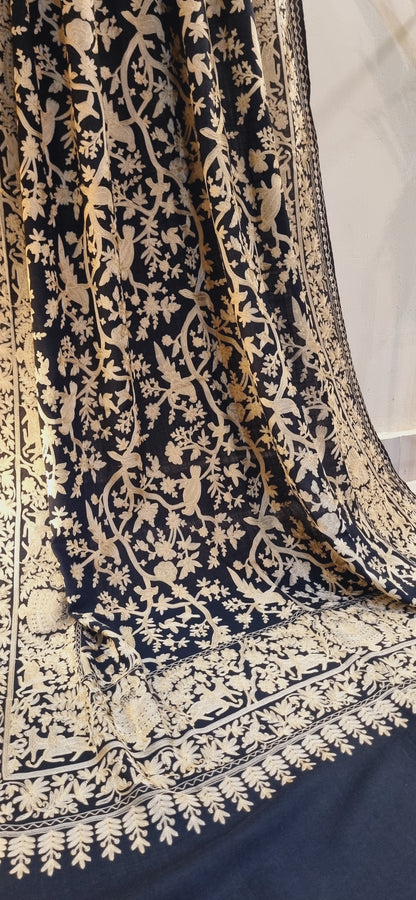Birdie embroidered pashmina shawl