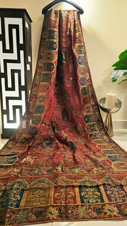 Meenakari shawl: patola silk