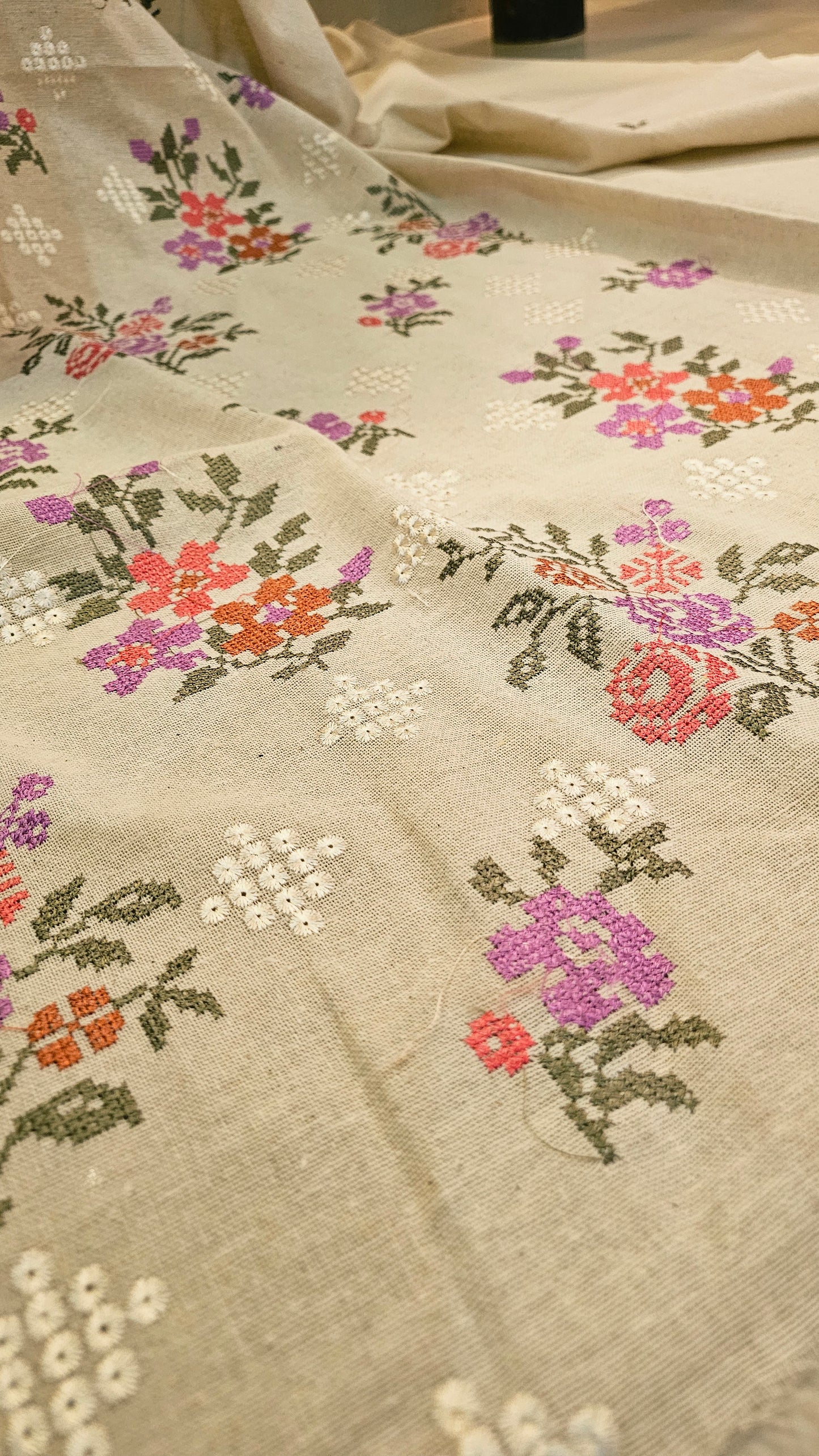 Embroidered three piece: Karandi khaddar