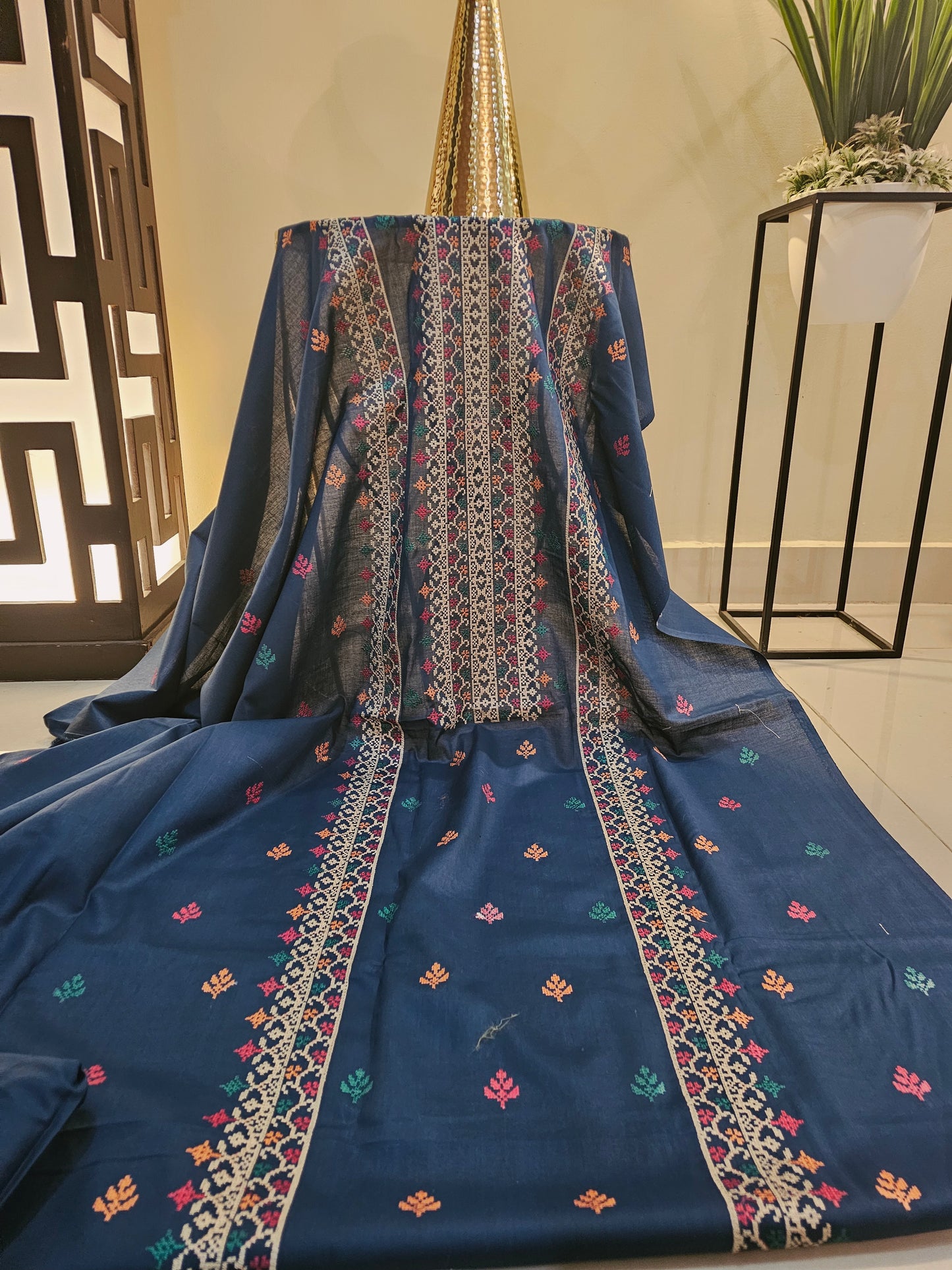 Lawn embroidered two piece