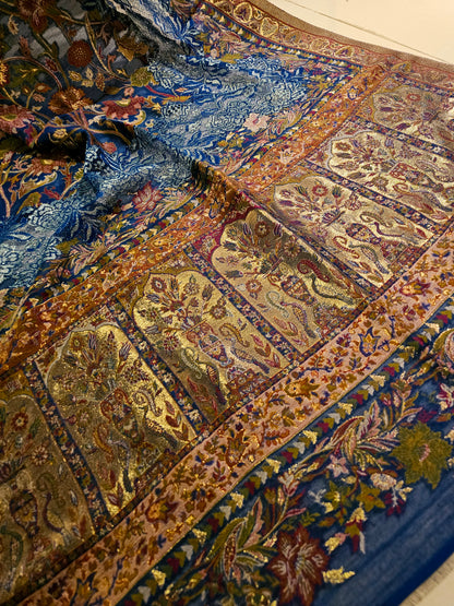 Silk kaani shawl with chantilly