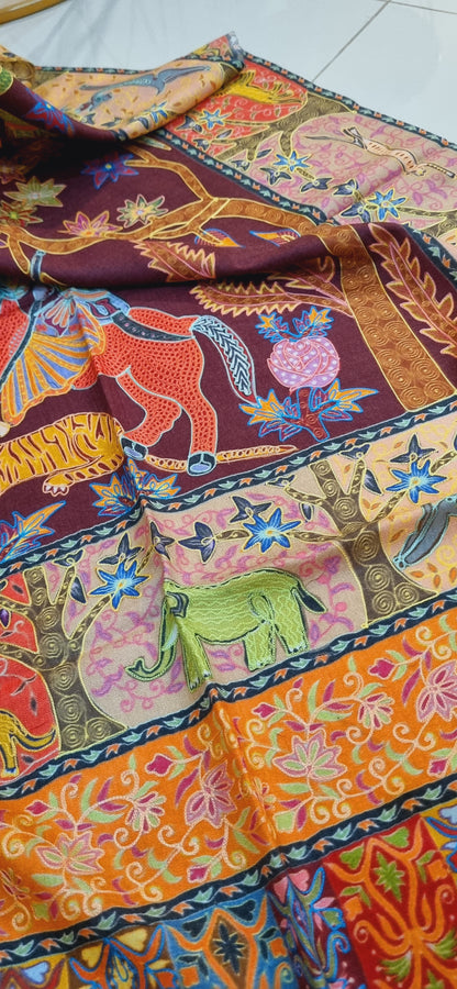 Mughal shikargah reelkar shawl