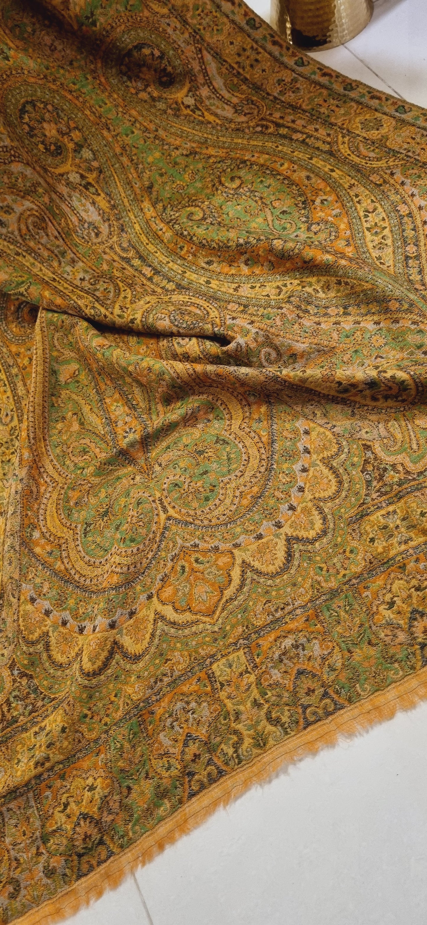 Reversible persian toosh kaani shawl