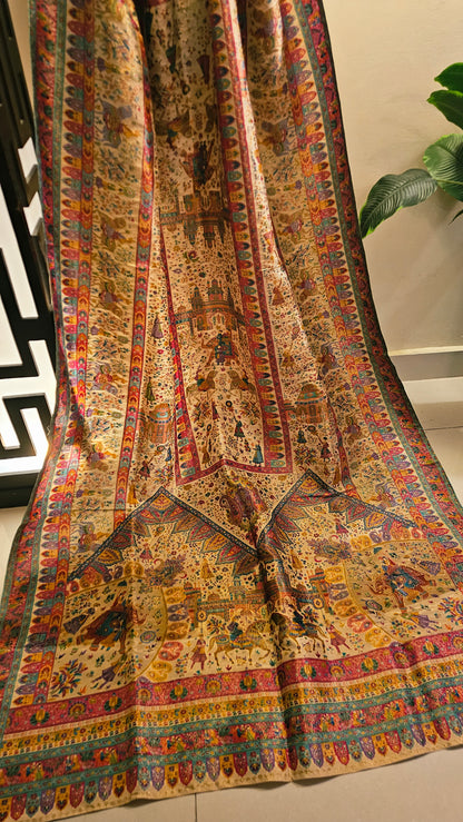 Meenakari darbari shawl: silk