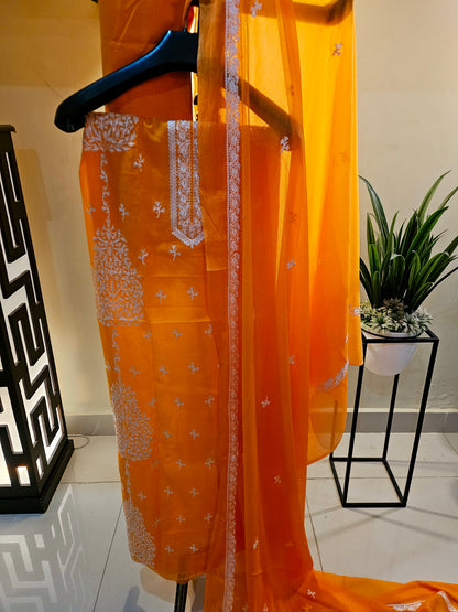 Lawn embroidered three piece