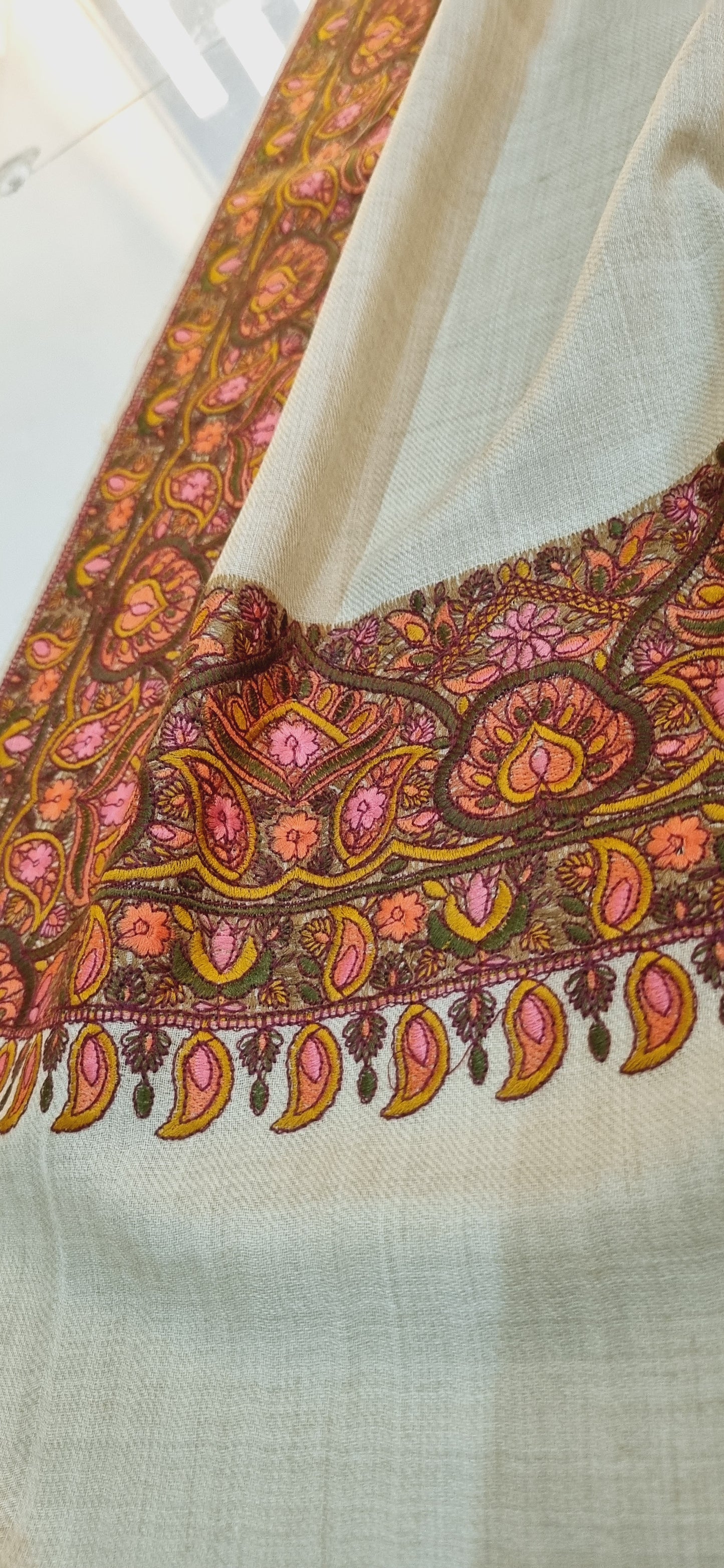 Papermachi embroidered pashmina