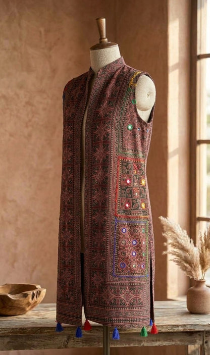 Ajrak jacket: cotton