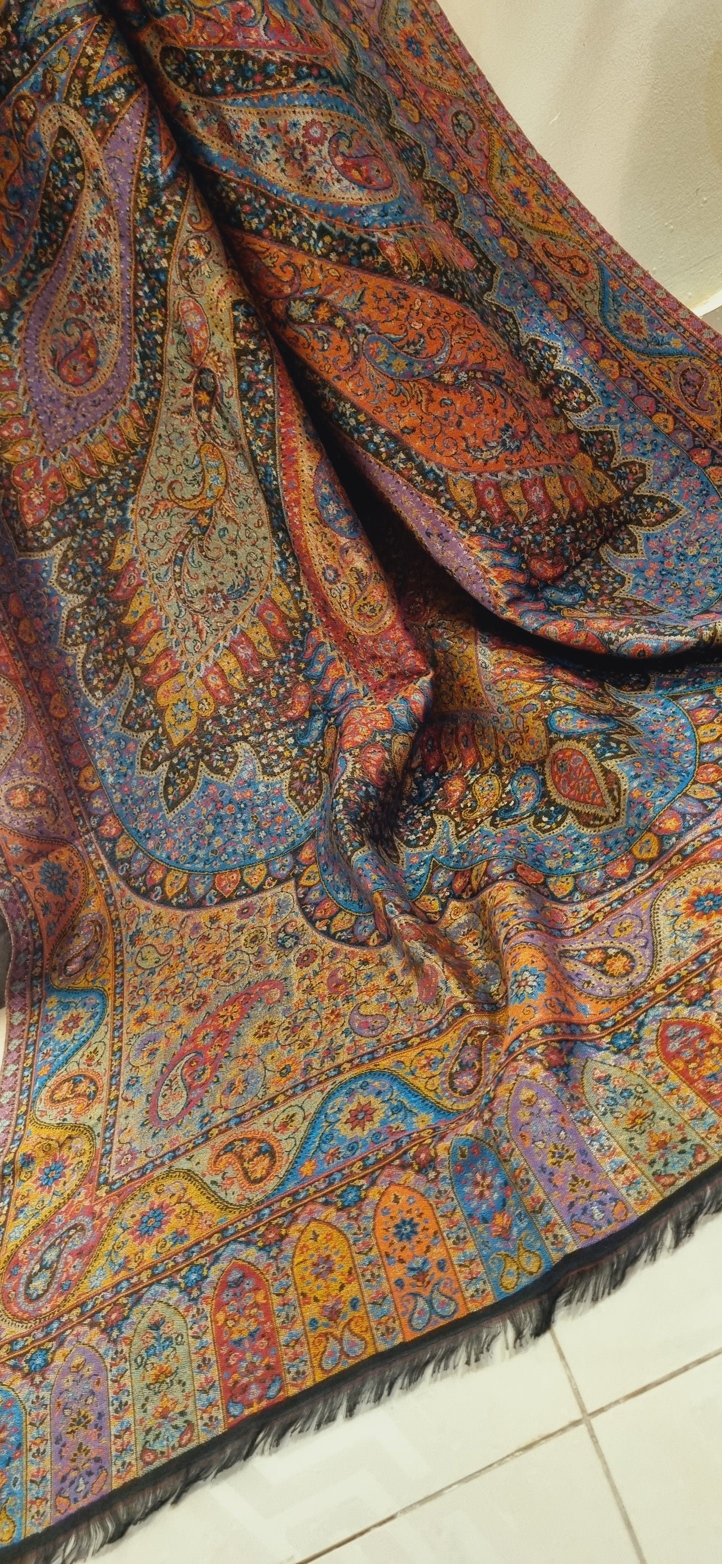 Reversible Moonlight gandhara kaani pashmina shawl