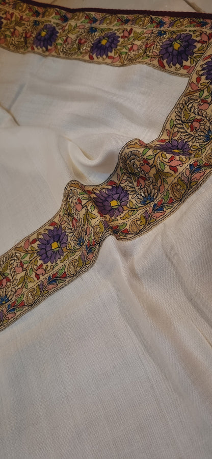 Pashmina shawl with kalamkar border