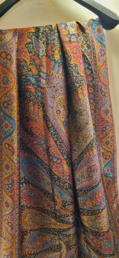 Reversible Moonlight gandhara kaani pashmina shawl