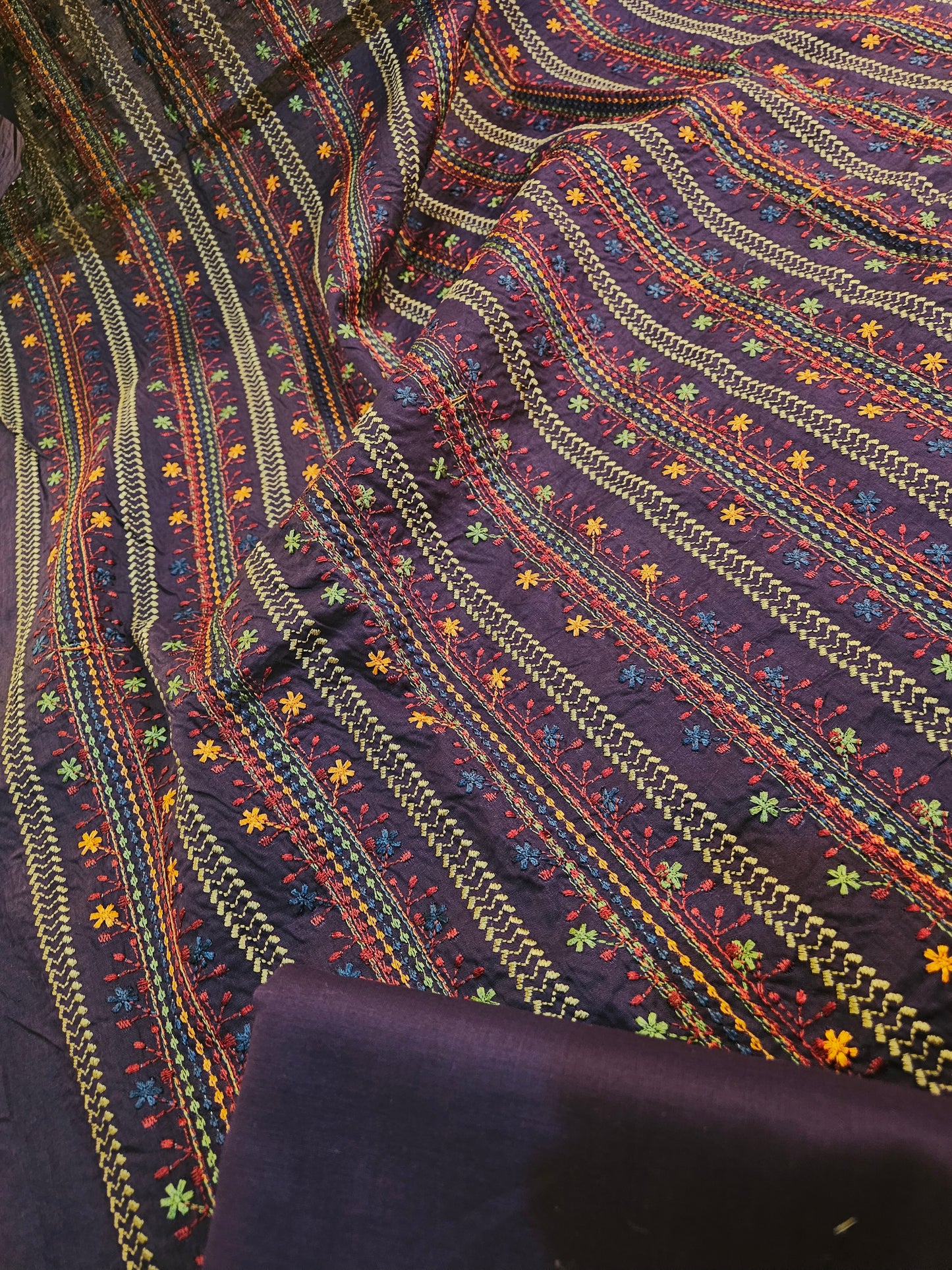 Lawn embroidered two piece