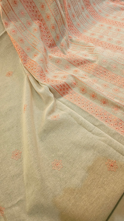 Embroidered three piece: Karandi khaddar