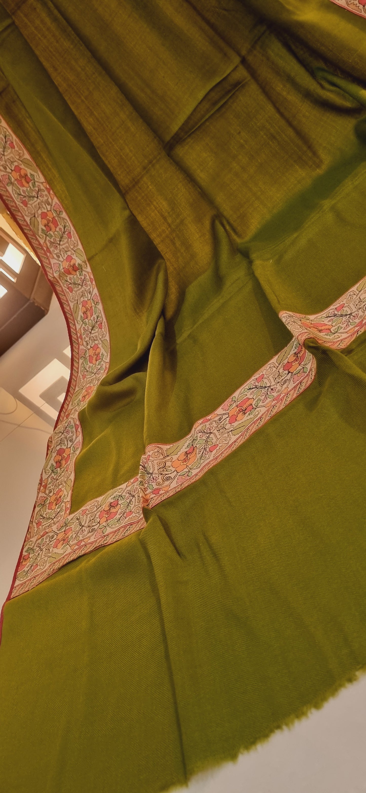 Kalamkar border Pashmina