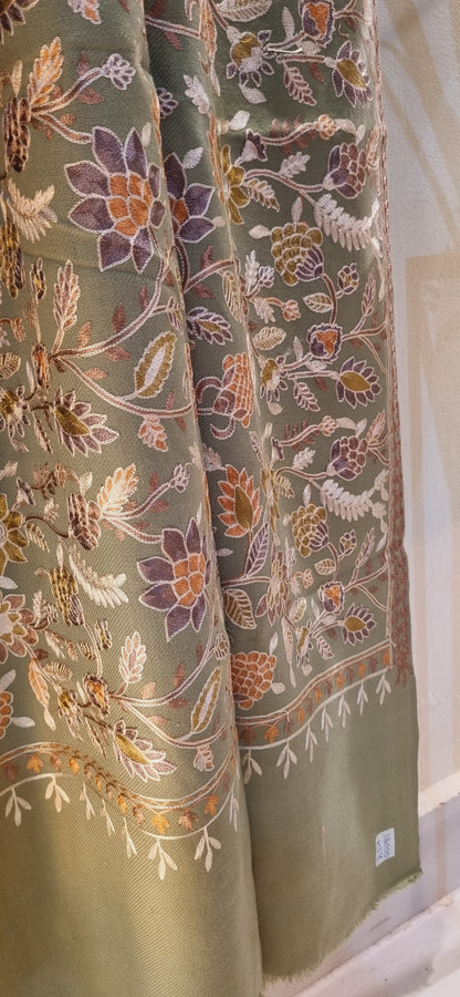 Silk Embroidered minishawl pashmina