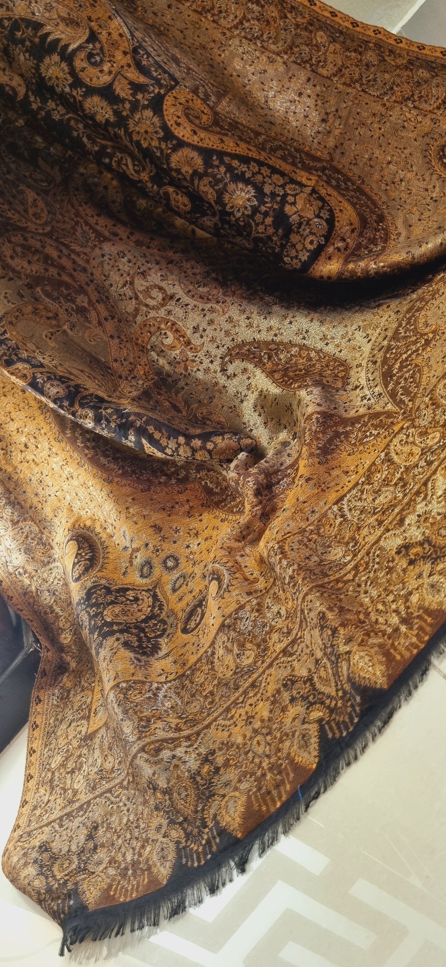 Reversible moonlight gandhara kaani shawl