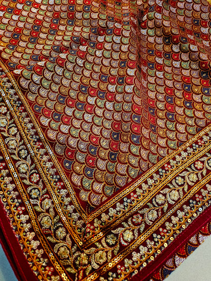 Embroidered georgete dupata