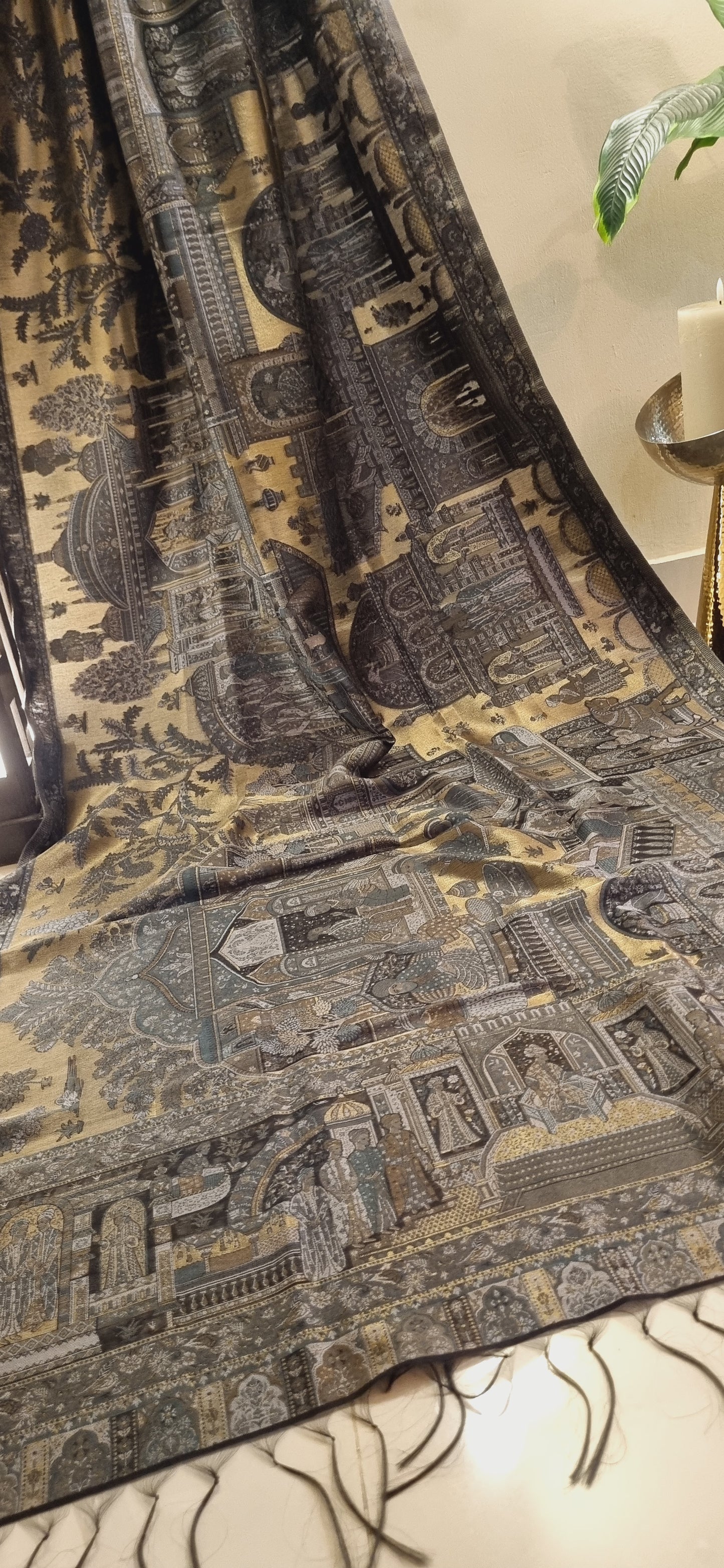 Darbari moonlight silky kaani shawl