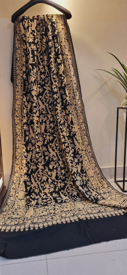 Birdie embroidered pashmina shawl