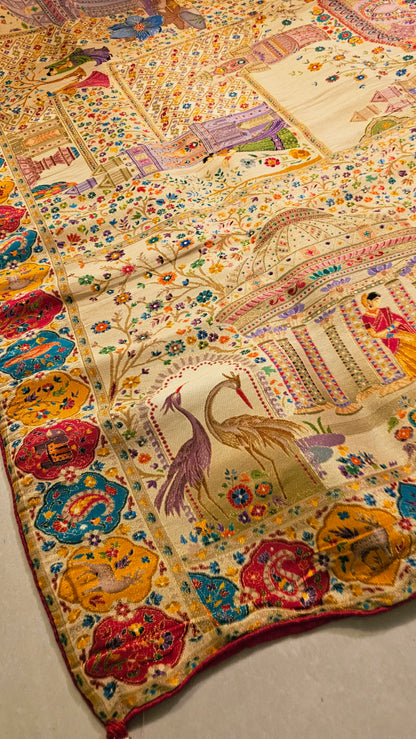 Meenakari minishawl: patola silk