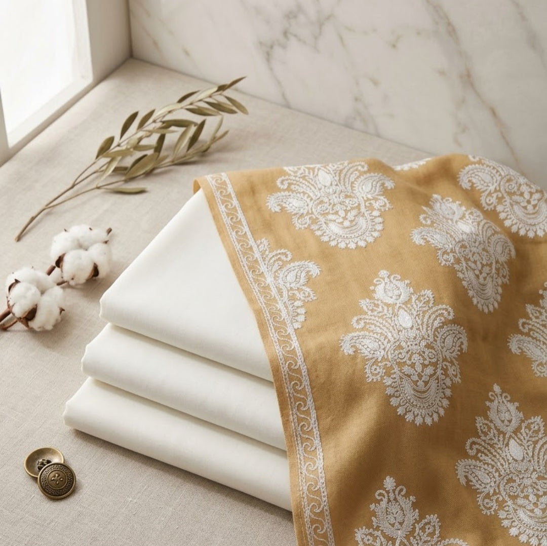Embroidered suit: Pashmina