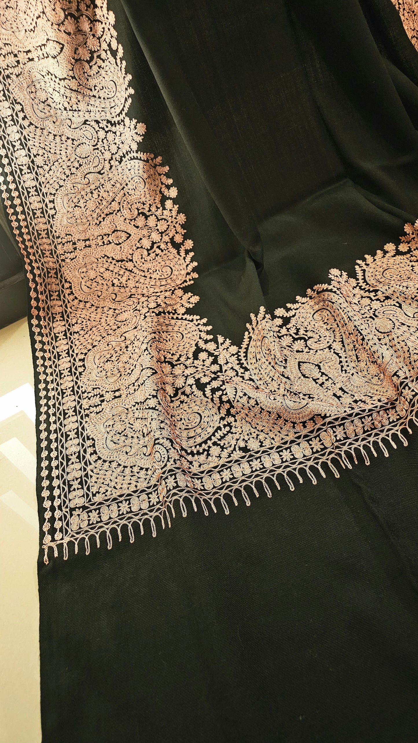 Border embroidered: Pashmina