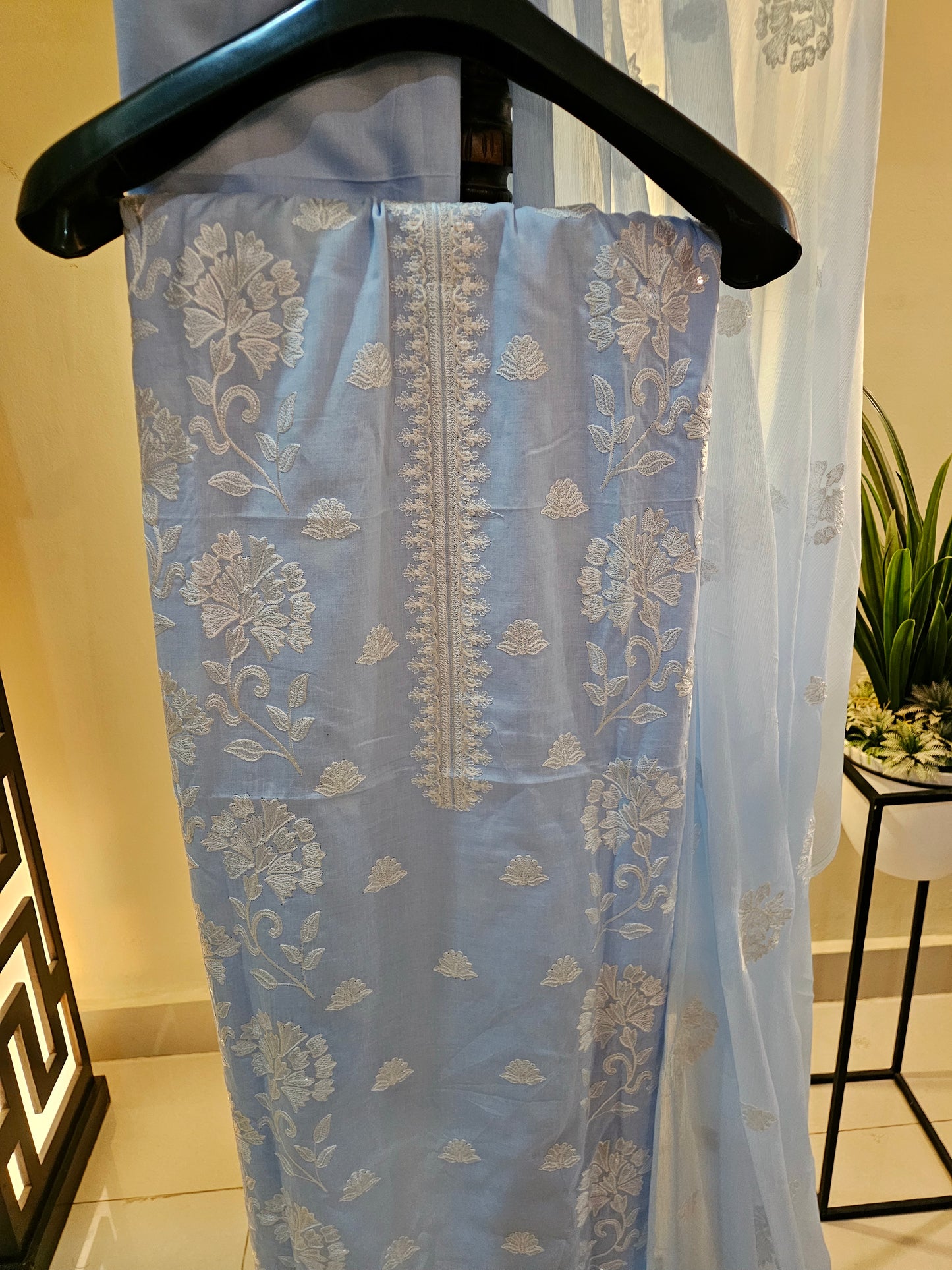 Lawn embroidered three piece