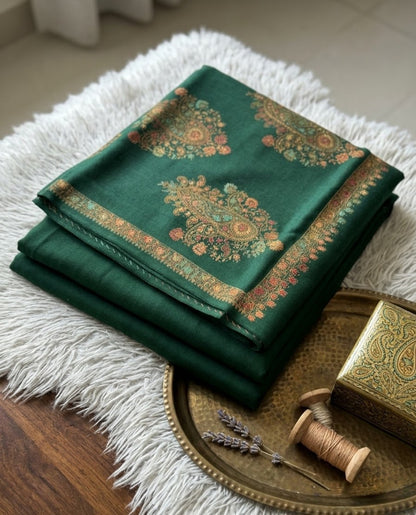 Embroidered three piece: Pashmina