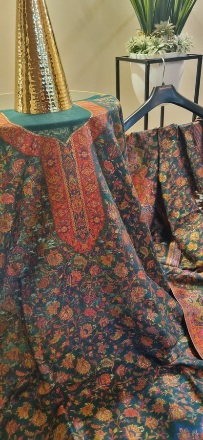 Three piece silk kaani suit