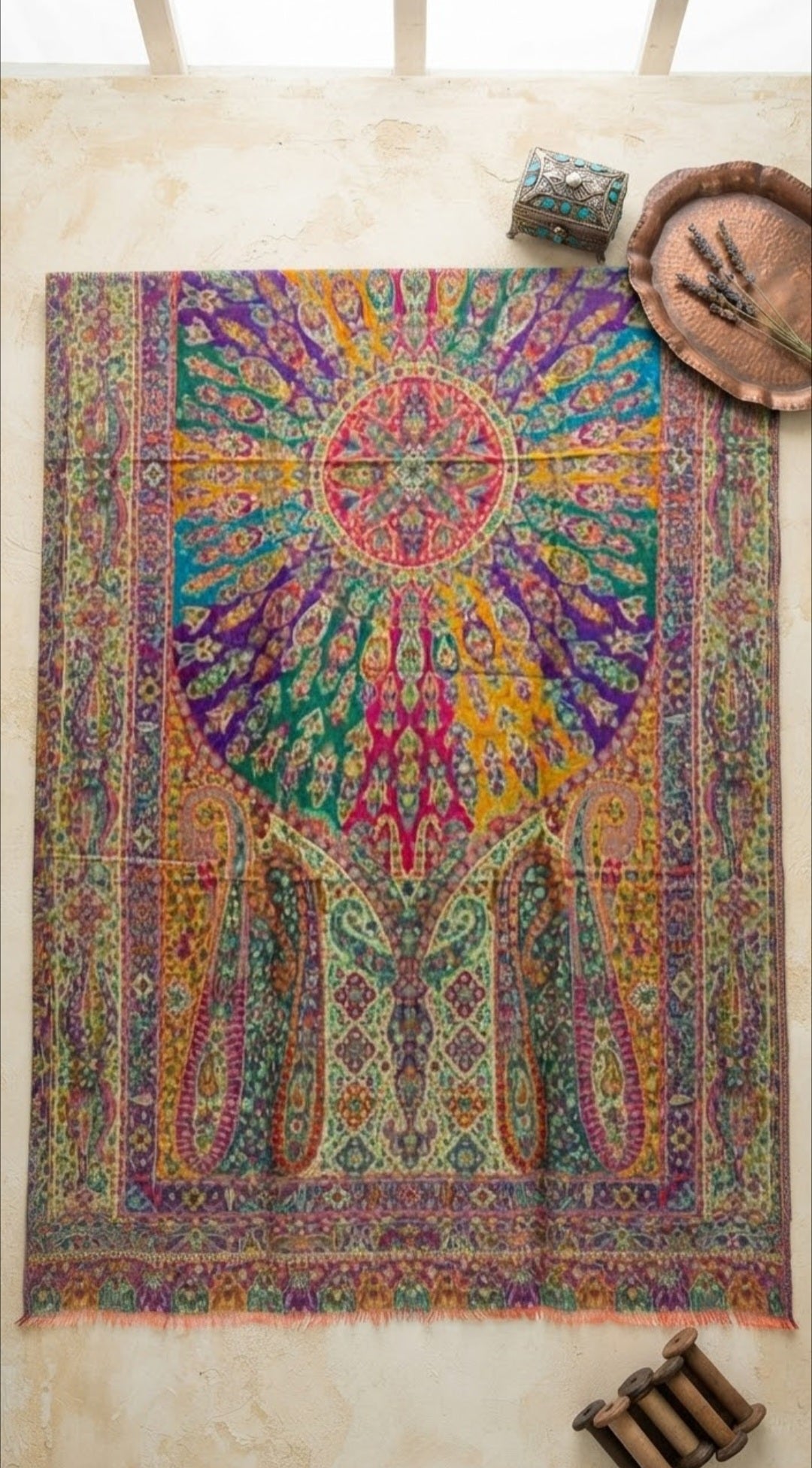 Reversible Persian tabrizi kaani: pashmina
