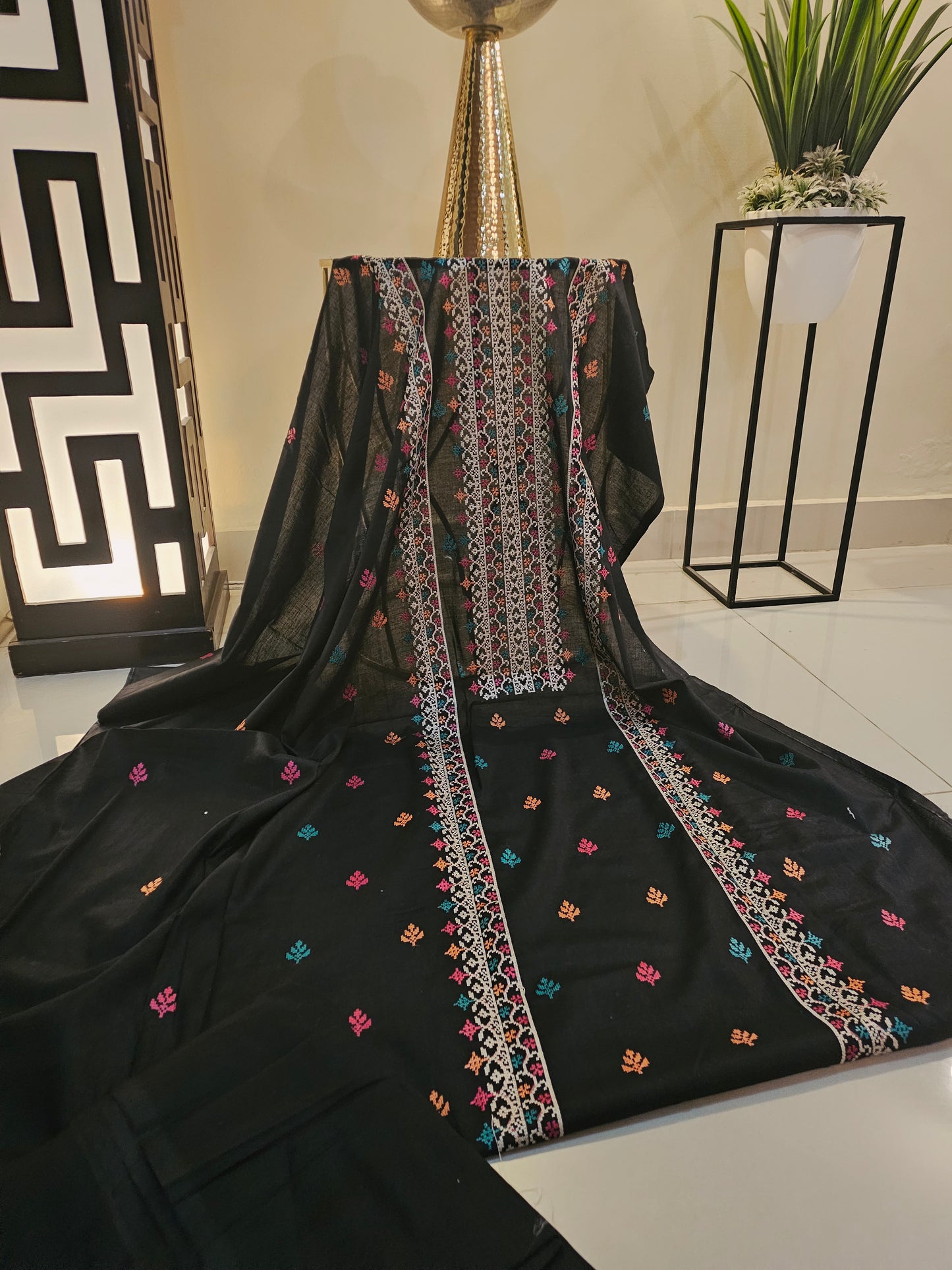Lawn embroidered two piece