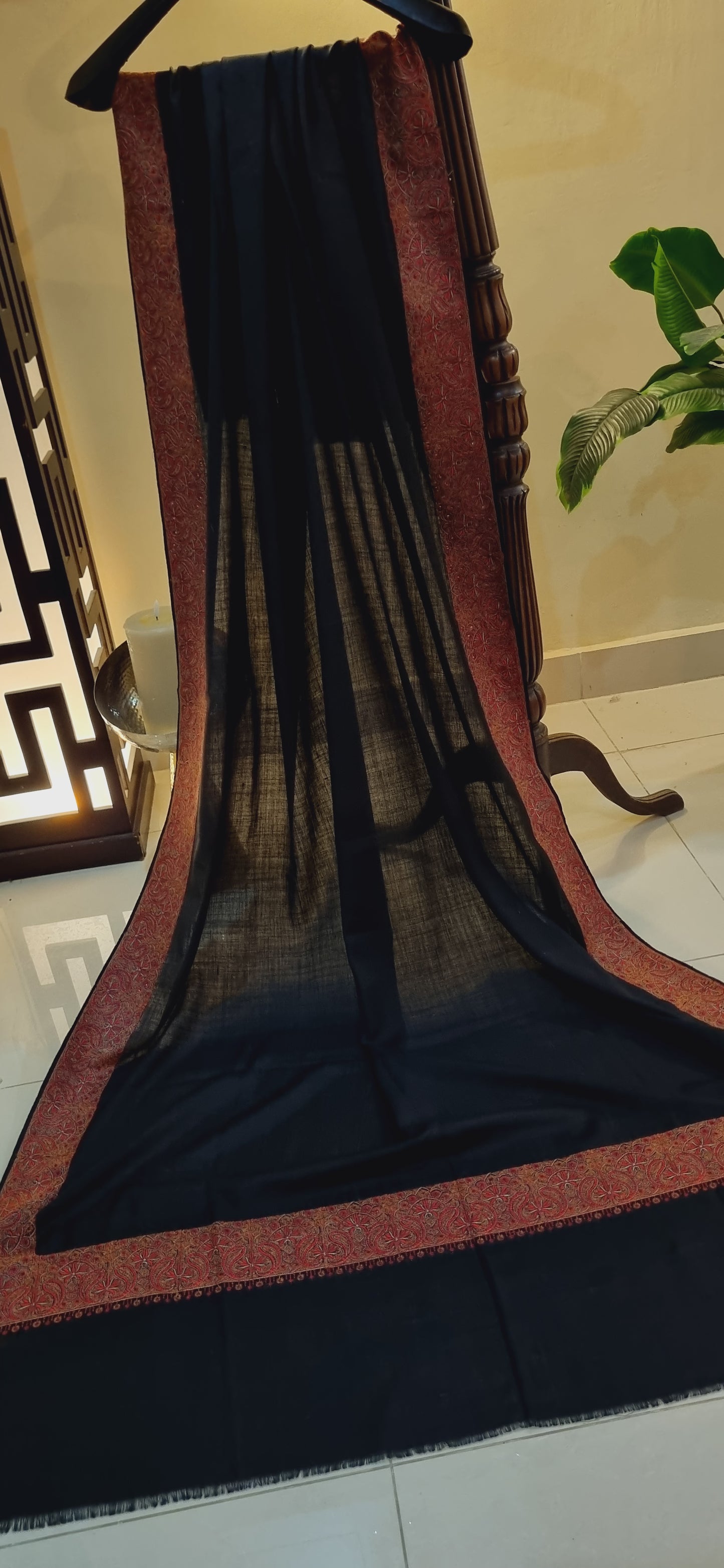 Papermachi embroidered pashmina