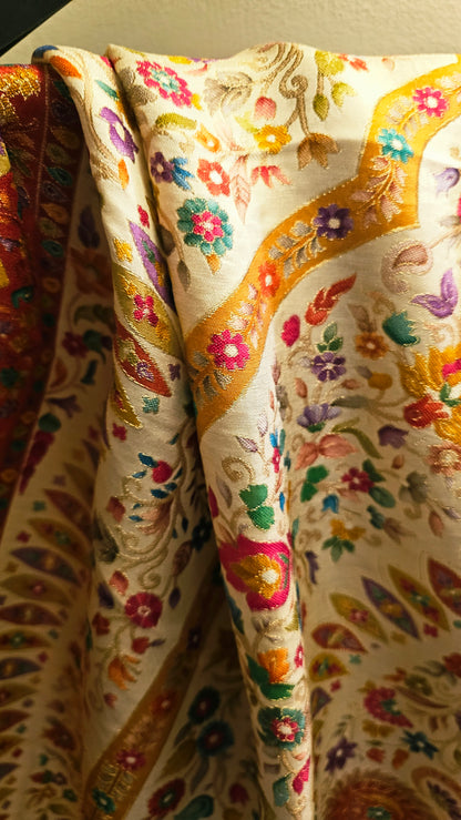 Meenakari shawl: silk