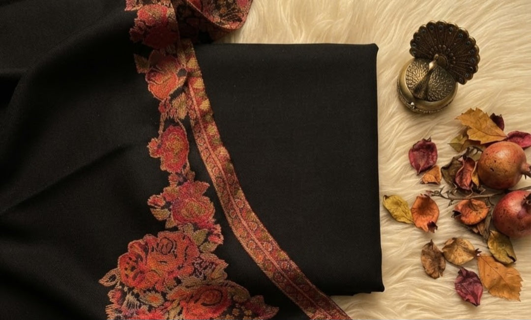 Kaani three piece: woollen pashmina
