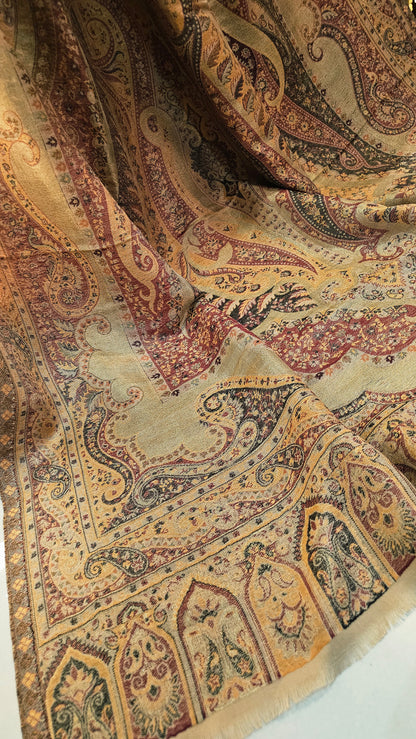 Moonlight reversible gandhara kaani: Pashmina