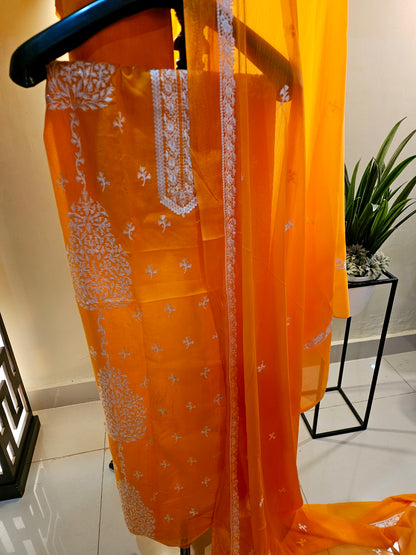 Lawn embroidered three piece