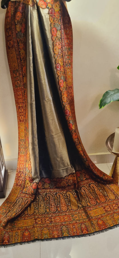 Reversible Moonlight gandhara kaani pashmina shawl