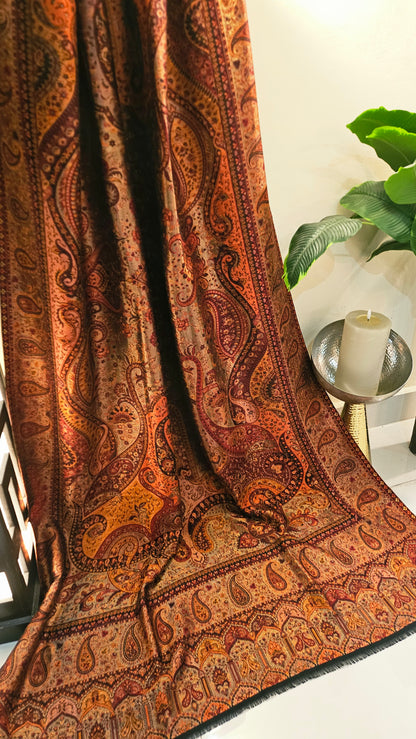Moonlight reversible gandhara kaani: Pashmina